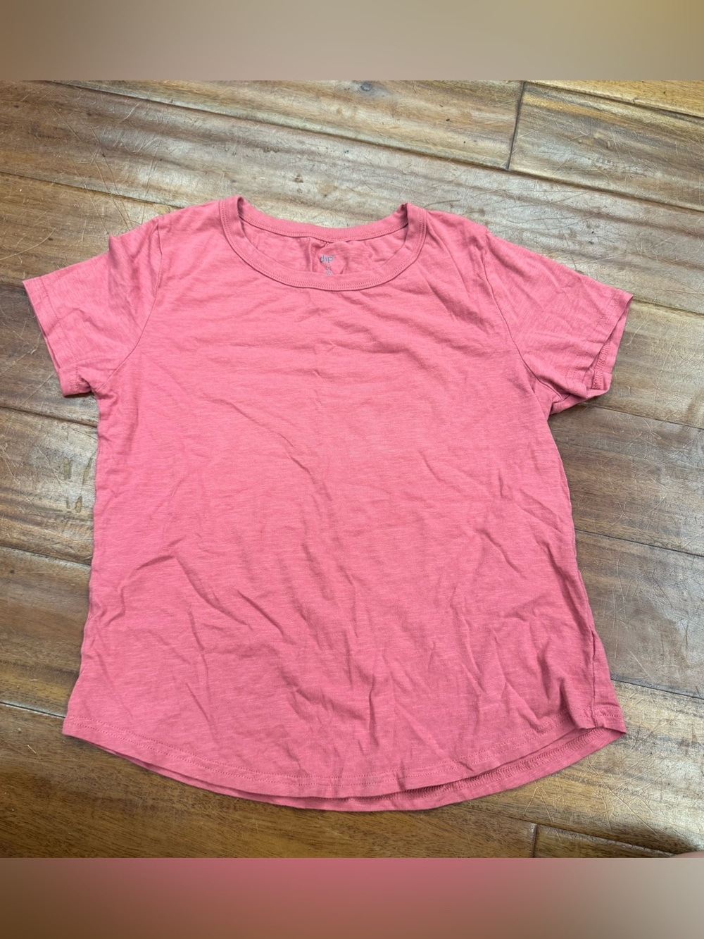 Women's Crewneck Short Sleeve Top - Coral Pink Organic Cotton
